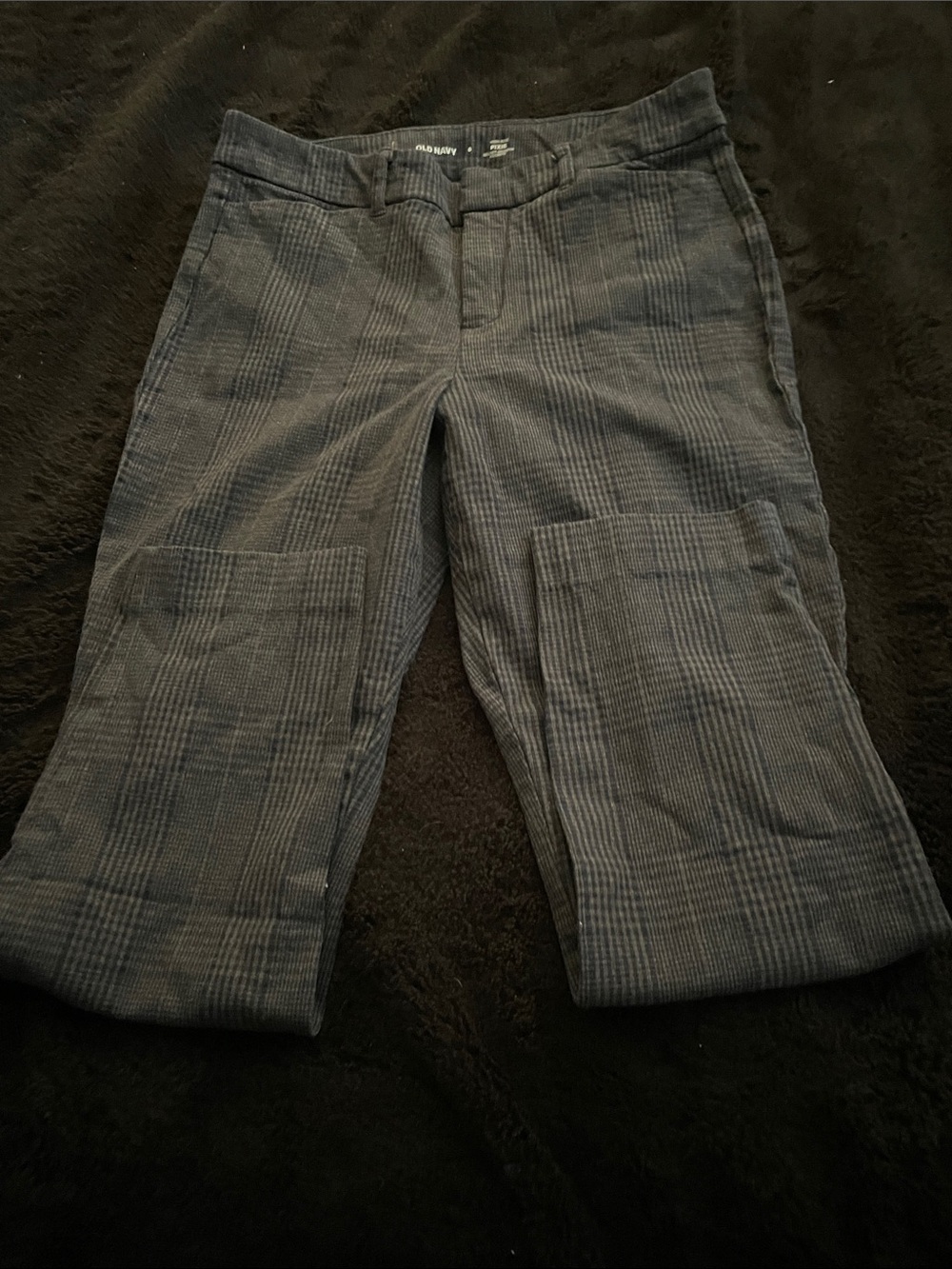 Old Navy Charcoal Plaid Dress Pants
